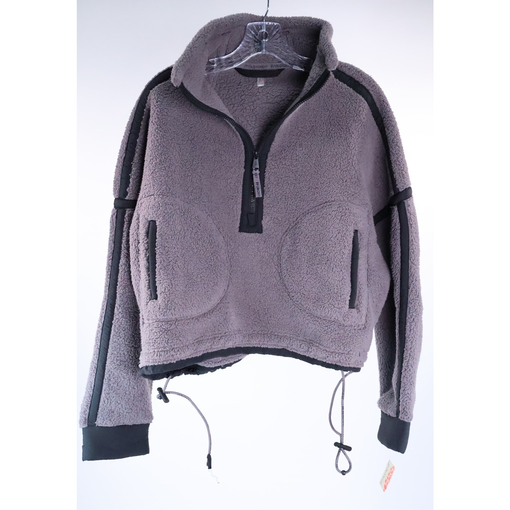 Free People Movement Mountain High Half Zip Fleece Jacket Size XS Gunmetal READ